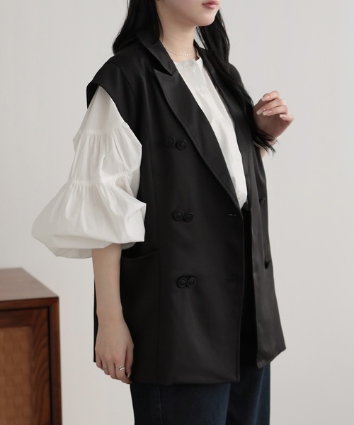 ベスト ジレ ダブルボタンテーラージレ レディース : ZOZOTOWN Yahoo