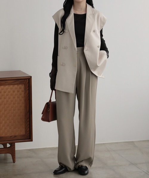 ベスト ジレ ダブルボタンテーラージレ レディース : ZOZOTOWN Yahoo