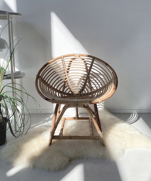 AS KNOW AS（アズノゥアズ） 家具 ラタンラウンドミニチェア 