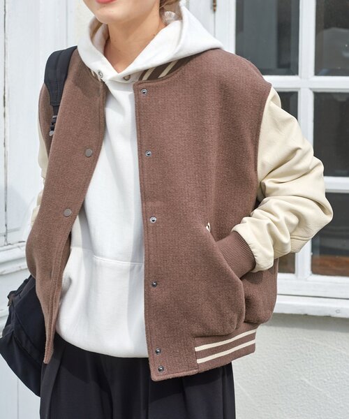 Spick and Span スタジャン ブラック ボアスタジャン（スタジャン）｜Spick and Span（スピック＆スパン）の