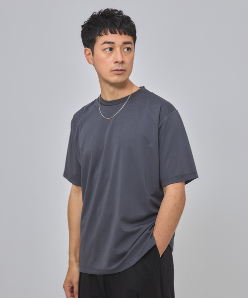 EDIFICE（エディフィス） tシャツ E. SILK MIX JQ NECK Tシャツ メンズ 