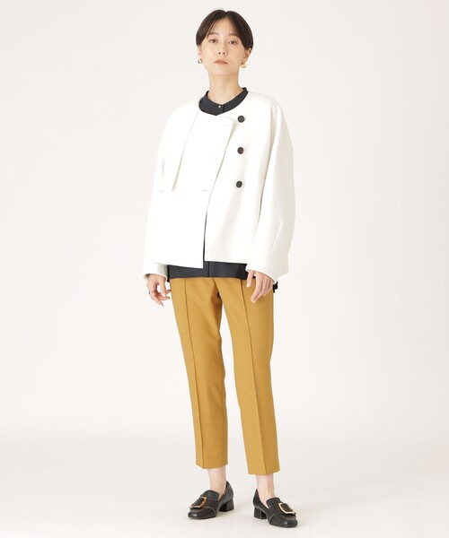 極美品】BEAUTY&YOUTHノーカラージャケット Sサイズ オフホワイト オフ