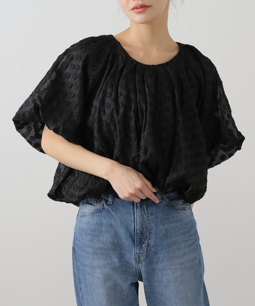 ブラウス シャツ 「洗える」TORRAZZO DONNA/トラッゾドンナ ドットオーガンジーバルーンブラウス レディース