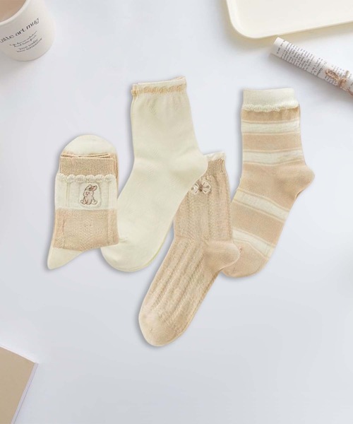 mosox 靴下 「MOSOX」ラビットデザイン＆ボーダーソックス