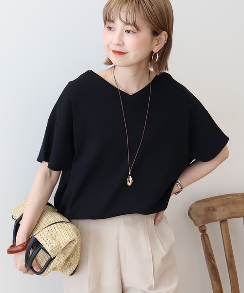 tシャツ 「接触冷感」ポンチ ノースリーブ プルオーバー レディース 接触冷感〉ポンチ ノースリーブ プルオーバー（Tシャツ
