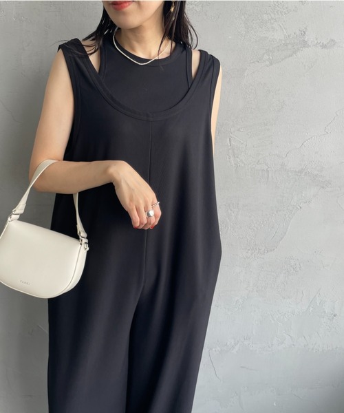 【新品タグ付き】Layered Romper /レイヤードロンパース ブラックS long+sleeve+15x15.jpg?format=1500w