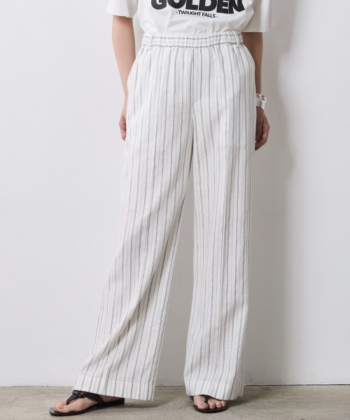 パンツ OHOTORO Chic Stripe Pants ohotoro Chic Stripe Pants brown - メルカリ