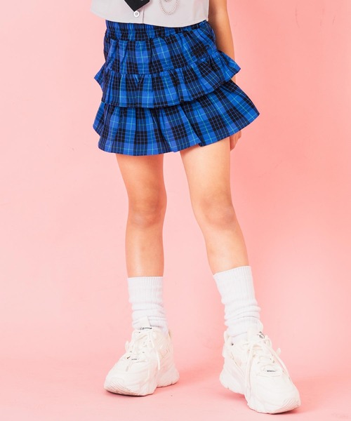 早い者勝ち！FENDI KIDS❤️スカート 6A 子ども服 RandS スカート チェックフレアミニスカート キッズ 子供服