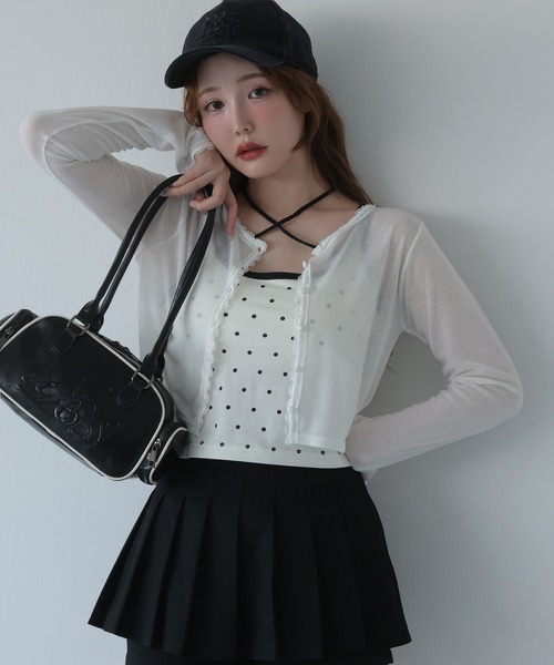 AMI Paris★レースアップワンカット セール】サラッとミモレAラインカットワンピース（ワンピース