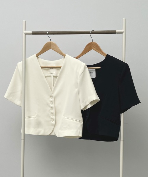 Isn't She？（イズントシー） ノーカラージャケット FREE ホワイト