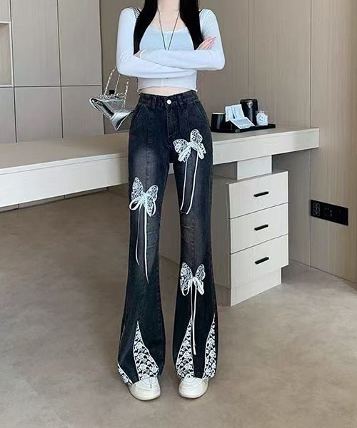 gossip!ロサンゼルス ジーンズ デニム デニムパンツ レースリボン