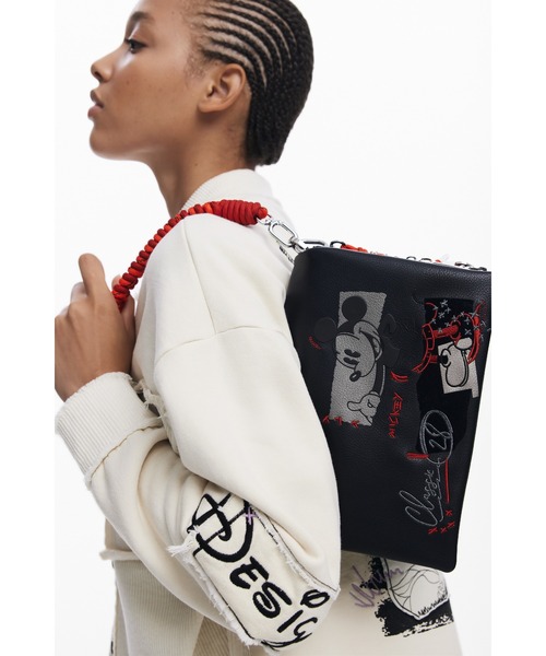 Desigual ハンドバッグ ミッキーマウスプリントショルダーバッグ