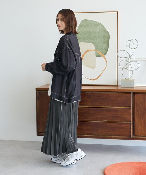 Green Parks（グリーンパークス） スカート サテン変形プリーツ