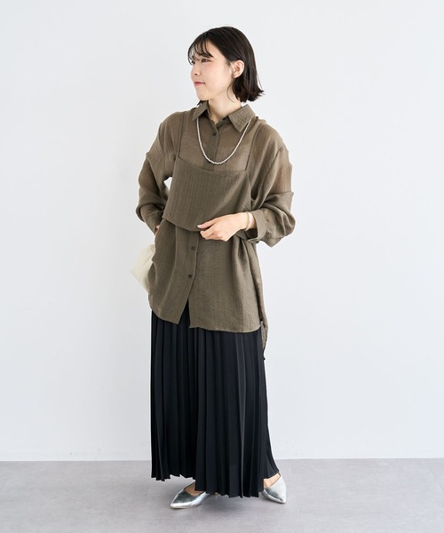 Green Parks スカート サテン変形プリーツスカート : ZOZOTOWN