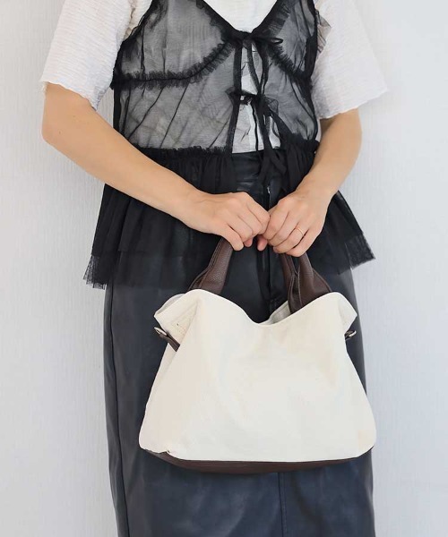 Bleu Bleuet（ブルーブルーエ） トートバッグ キャンバス合皮2WAY 