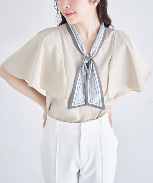 「tocco closet」 半袖ブラウス M ライトベージュ レディース_画像7