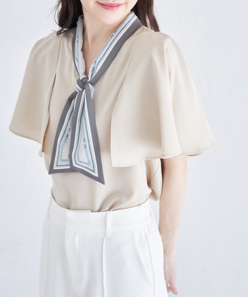 「tocco closet」 半袖ブラウス M ライトベージュ レディース_画像8