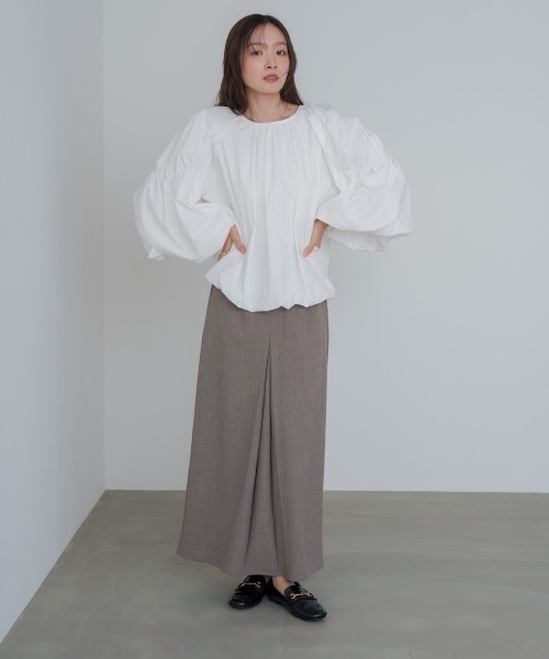 BAB（バブ） ブラウス シャツ バルーンギャザーブラウス レディース