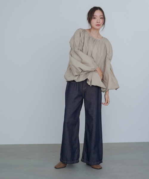BAB（バブ） ブラウス シャツ バルーンギャザーブラウス レディース