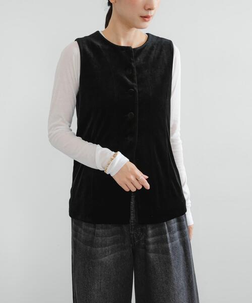 アーバンリサーチ　レースジレ　ベスト URBAN RESEARCH（アーバンリサーチ） ベスト ジレ カットワークレース