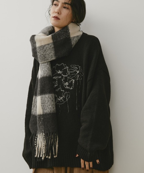 Libra Cue（リブラ キュー） ストール マフラー ブロックチェック