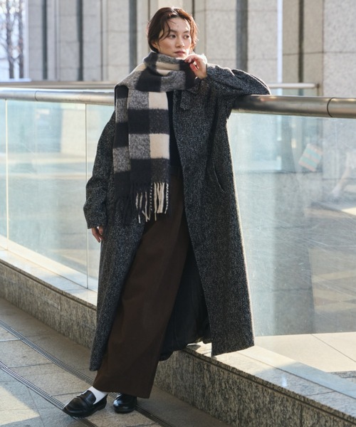 Libra Cue（リブラ キュー） ストール マフラー ブロックチェック