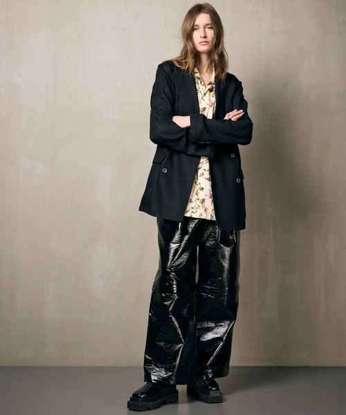 「MAISON SPECIAL」 半袖シャツ 2 パープル メンズ_画像7