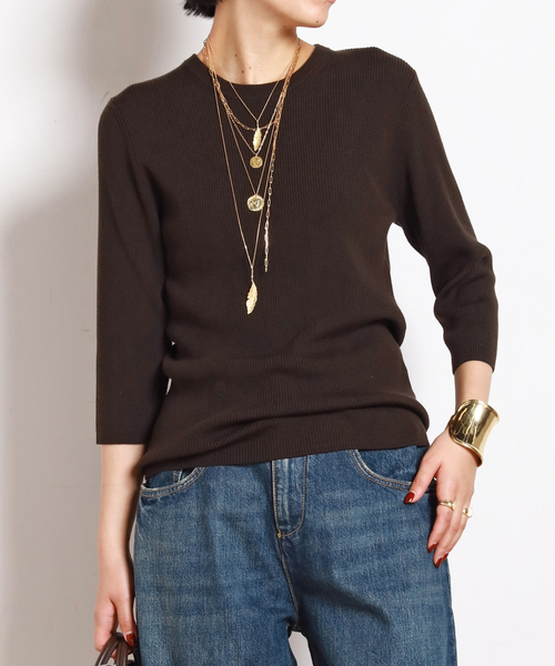 EVERYDAY I LIKE. ニット セーター *リブクルーネックプルオーバー