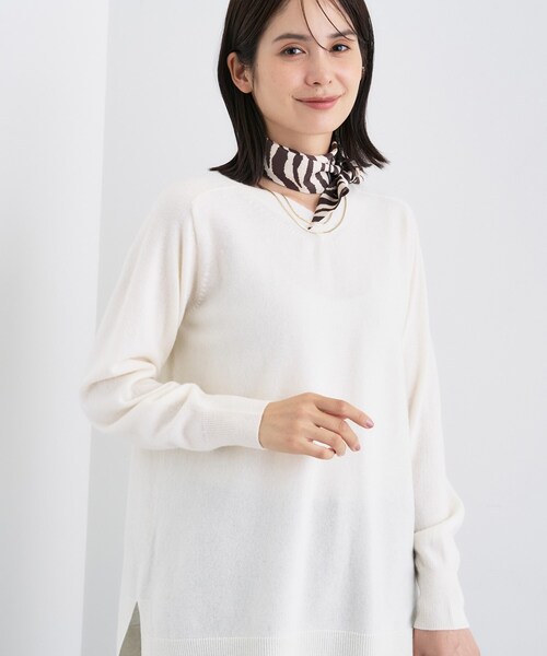 INDIVI（インディヴィ） ニット セーター 「洗える／チュニック丈