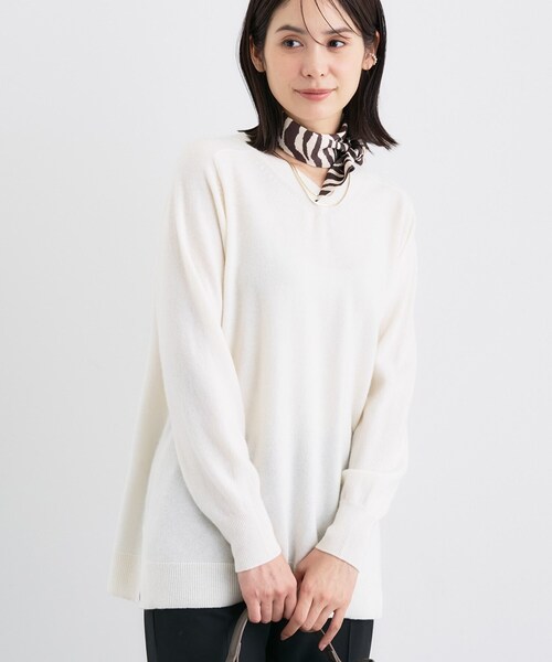 INDIVI（インディヴィ） ニット セーター 「洗える／チュニック丈