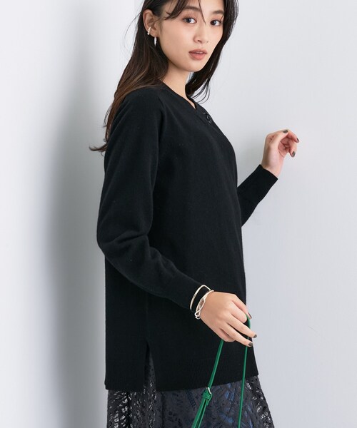 INDIVI（インディヴィ） ニット セーター 「洗える／チュニック丈