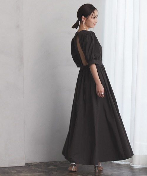 専用★新品同様anuans 半袖ワンピース SMALL ブラック レディース anuans（アニュアンス） 半袖ワンピース SMALL チャコールグレー