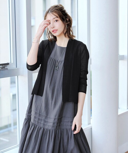 「Tiaclasse」 ノースリーブワンピース X-LARGE ネイビー レディース_画像8