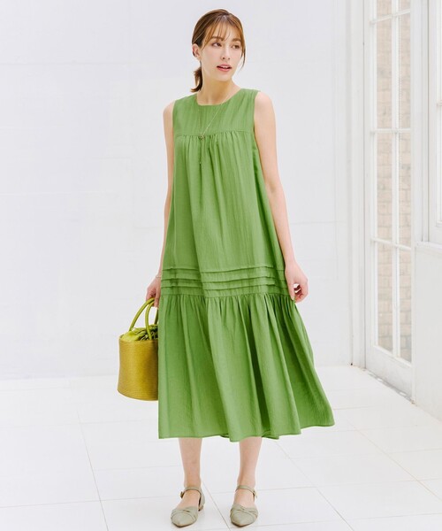 「Tiaclasse」 ノースリーブワンピース X-LARGE ネイビー レディース_画像9