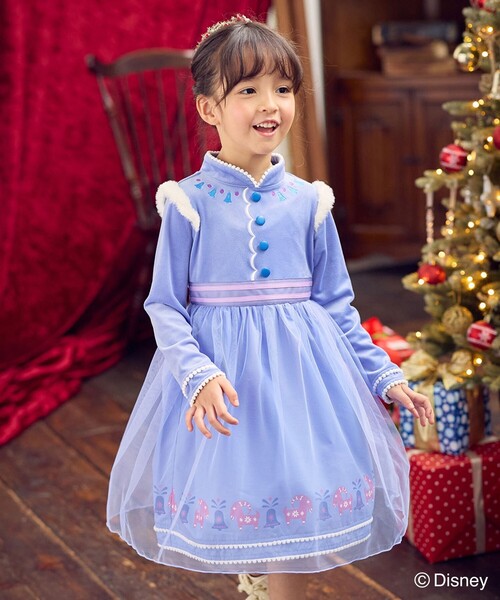 新品✨Disney Frozen アナ雪　110cm 半袖ワンピース ドレス ANY（エニィ） ワンピース 「ディズニー/FROZEN」アナ なりきり