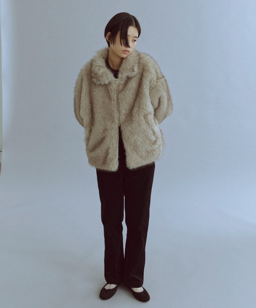 EN NEUME コート アウター Faux Fur Jacket レディース : ZOZOTOWN 
