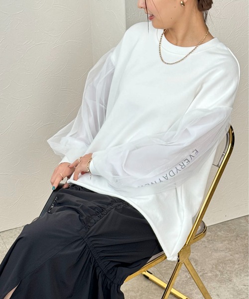 「Eimee Law」 スウェットカットソー 38 ベージュ レディース_画像6