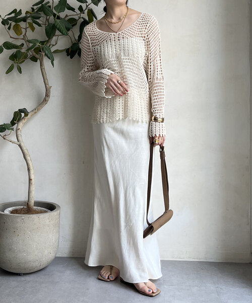 DouDou（ドゥドゥ） 長袖ニット FREE アイボリー レディース