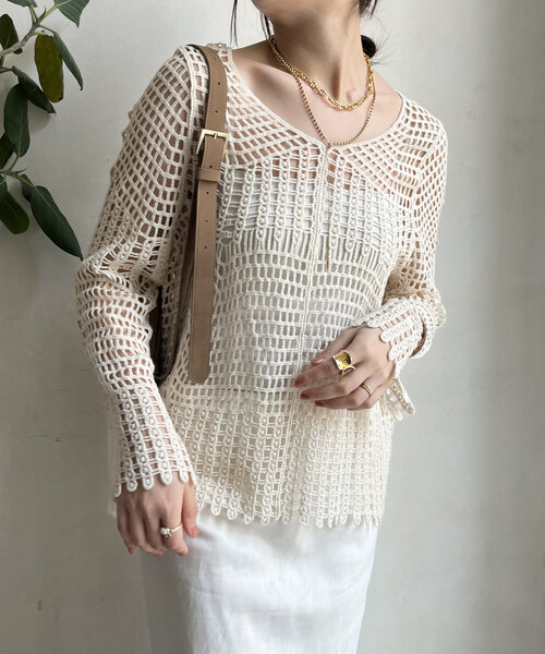 DouDou（ドゥドゥ） 長袖ニット FREE アイボリー レディース