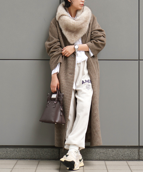 AP STUDIO コート チェスターコート シャギーチェックチェスターコート