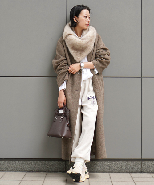 AP STUDIO コート チェスターコート シャギーチェックチェスターコート