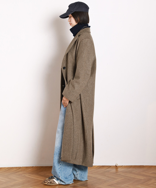 AP STUDIO コート チェスターコート シャギーチェックチェスターコート