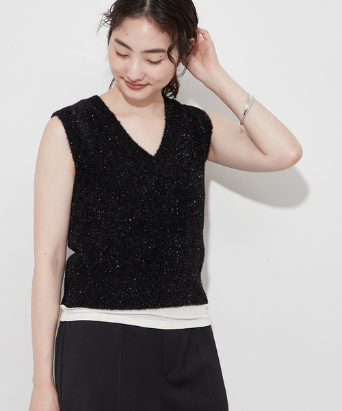 Plage  プラージュ 【NEPLA./ネプラ】RIB VEST ニット NEPLA. / ネプラ 別注 V ニット(ブラウン)（ニット／セーター）｜Plage