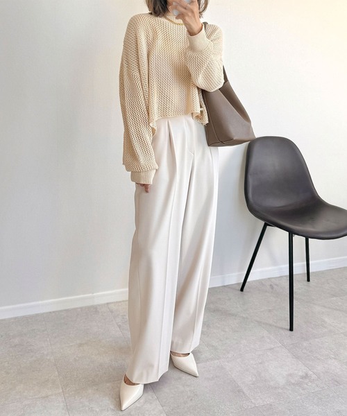 「NOAHL」 長袖ニット - ライトベージュ レディース_画像3