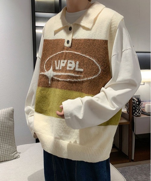 ALL RUNS ニットベスト X-LARGE ブラウン メンズ : ZOZOTOWN Yahoo!店