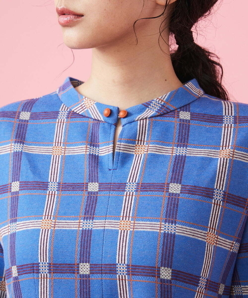 「Jocomomola」 長袖ワンピース 40 ブルー レディース_画像4