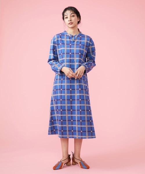 「Jocomomola」 長袖ワンピース 40 ブルー レディース_画像8