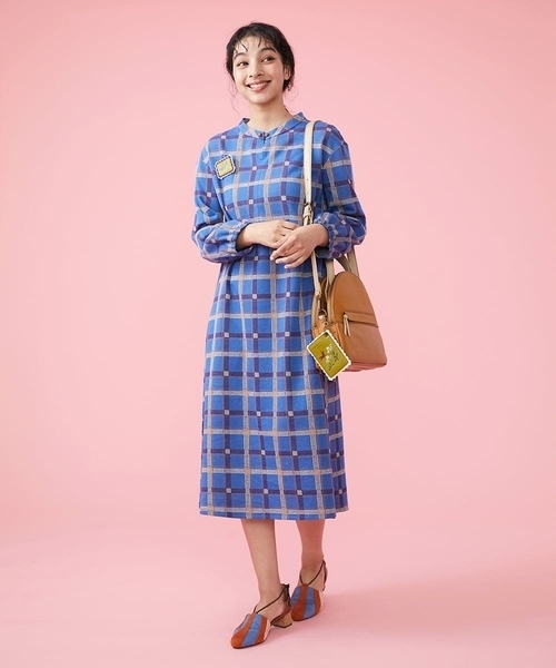 「Jocomomola」 長袖ワンピース 40 ブルー レディース_画像9