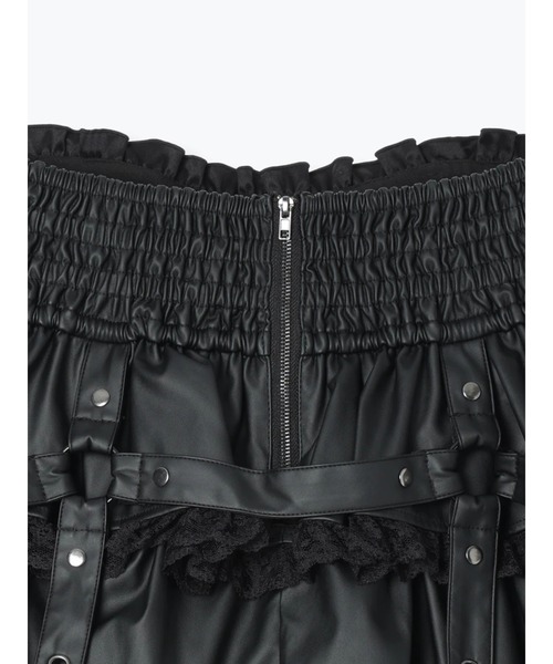 NOEMIE（ノエミー） スカート フェイクレザーダブルベルトティアード