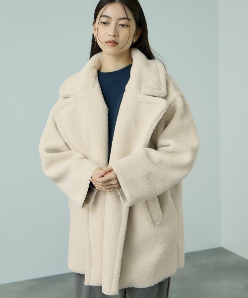 美品！ムートンコート VICKY（ビッキー） ムートンコート ボアコート フェイクムートンミドル